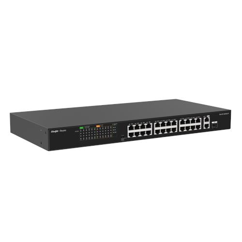 RUIJIE REYEE RG-ES126FGS-P 26 Portlu, 10/100 Fast Ethernet Tak Çalıştır Swıtch 2 Gigabit Uplink 1combo